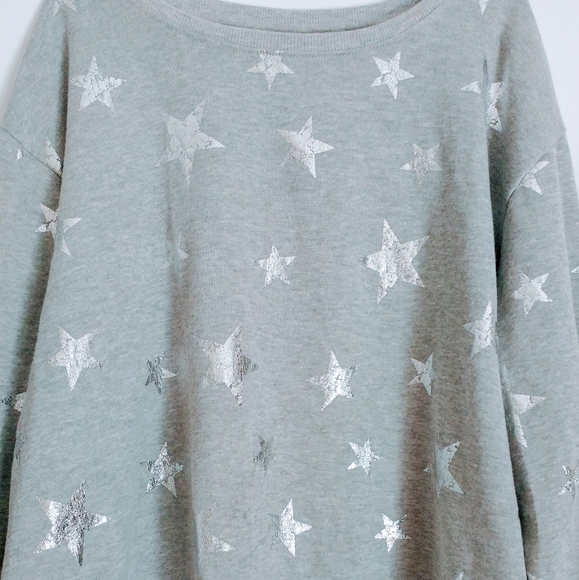 Cato Tops - Grey Sweatshirt w/Silver Stars by Cato